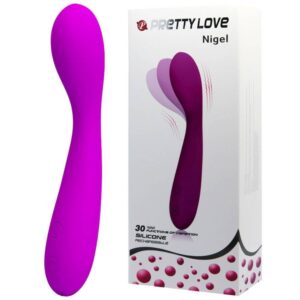 Pretty Love Nigel – – Vibrator Punctul G Waterproof, Silicon Premium, 30 moduri de Vibratii, roz, Ø 3 cm