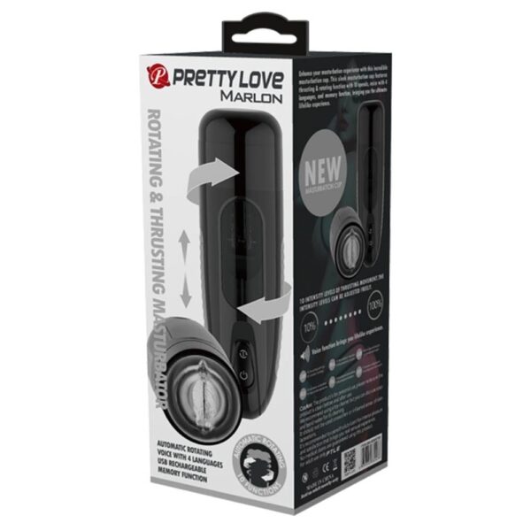 Pretty Love Marlon – Masturbator automat, Memorie integrata, Voce erotica, 10 moduri de vibratii, Silicon Premium
