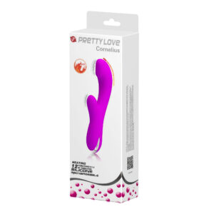 Pretty Love Cornelius Purple – Vibrator Rabbit Waterproof, Functie de incalzire, Punctul G, 21.2 cm, Ø 3.8 cm