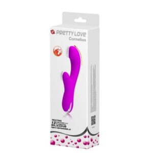 Pretty Love Cornelius Purple – Vibrator Rabbit Waterproof, Functie de incalzire, Punctul G, 21.2 cm, Ø 3.8 cm