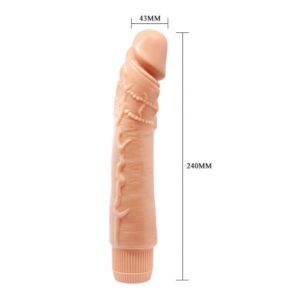 Barbara Dybbuk – Dildo Realistic cu Vibratii, TPR moale, 24 cm, Ø 4.3 cm