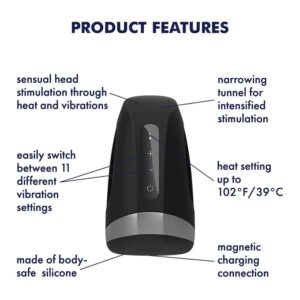 Satisfyer Men Heat Vibration - Masturbator automat cu vibratii si incalzire