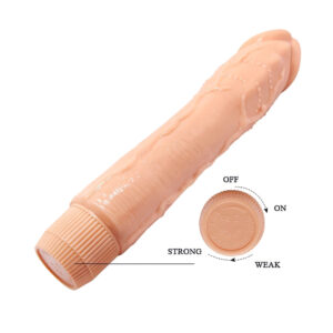 Barbara Dybbuk – Dildo Realistic cu Vibratii, TPR moale, 24 cm, Ø 4.3 cm