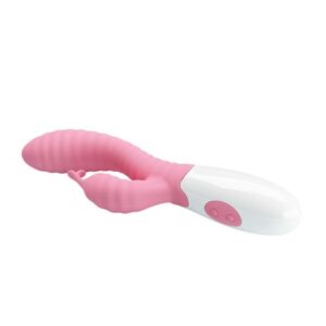 Pretty Love Hyman Pink – Vibrator Rabbit Waterproof, Silicon, Punctul G, Roz, 20 cm, Ø 3.2 cm