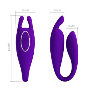 Pretty Love Bill Purple – Vibrator Stimulare Clitoris si Punctul G, Control prin Telecomanda, 11.8,5 cm, Ø 3.2 cm