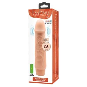 Barbara Jeff – Dildo Realistic cu Vibratii, TPR moale, 19.5 cm, Ø 4 cm