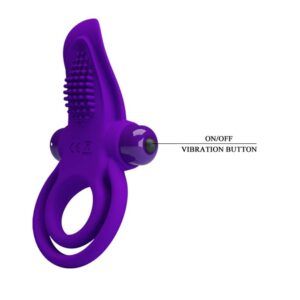 Pretty Love Vibrant Purple – Inel Penis cu Vibratie si Stimulare Clitoris, Silicon, Waterproof