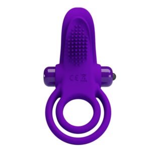 Pretty Love Vibrant Purple – Inel Penis cu Vibratie si Stimulare Clitoris, Silicon, Waterproof