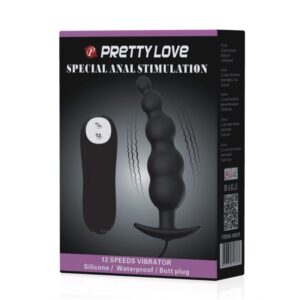 Pretty Love Special Stimulation 2 – Dop Anal Vibrator cu Bile, Diametre Progresive, Control prin Telecomanda