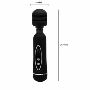 Pretty Love Magical Massager – Vibrator Wand Masaj Waterproof, Silicon Premium, 12 moduri de vibratii, Negru