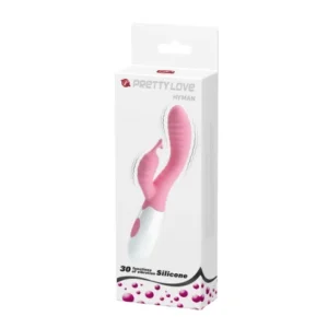 Pretty Love Hyman Pink – Vibrator Rabbit Waterproof, Silicon, Punctul G, Roz, 20 cm, Ø 3.2 cm