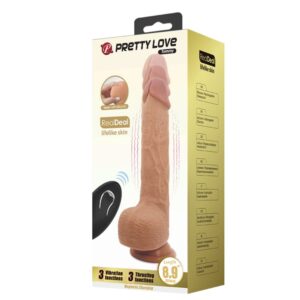 Pretty Love Tommy – Dildo Realistic cu Telecomanda, 3 moduri de Vibratii si Impingere, Silicon Premium, 22.5 cm, Ø 4.2 cm