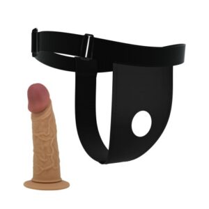 Pretty Love Houston Harness – Strap On cu Dildo Realist, ABS Premium, 17.5 cm, Ø 3.7 cm