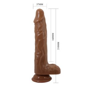 Beautiful Bodach – Dildo Realistic Vibrator, cu Ventuza, Control prin Telecomanda, TPR moale, 21 cm, Ø 3.7 cm