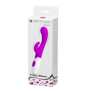 Pretty Love Bruno – Vibrator Rabbit Waterproof, Silicon Premium, 7 Moduri de Vibratii, 20 cm, Ø 3 cm