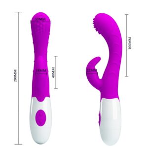 Pretty Love Bruno – Vibrator Rabbit Waterproof, Silicon Premium, 7 Moduri de Vibratii, 20 cm, Ø 3 cm