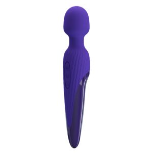 Pretty Love Antony Blue – Vibrator Wand Masaj, Silicon Premium, Functie Incalzire, Ø 4.8 cm