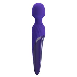Pretty Love Antony Blue – Vibrator Wand Masaj, Silicon Premium, Functie Incalzire, Ø 4.8 cm