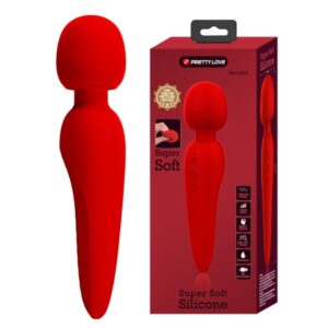 Pretty Love Meredith Red – Vibrator Wand Masaj, Silicon, Waterproof,  21.5 cm, Ø 5 cm