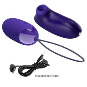 Pretty Love Orthus – Set Mini Vibrator Stimulator Clitoris cu Suctiune si Ou Vibrator cu Telecomanda