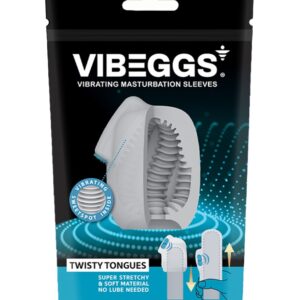 VIBEGGS Twisty Tongues - Masturbator 2 in 1, Autolubrifiant, cu Vibrator Bullet și Funcție de Stimulator Clitoridian