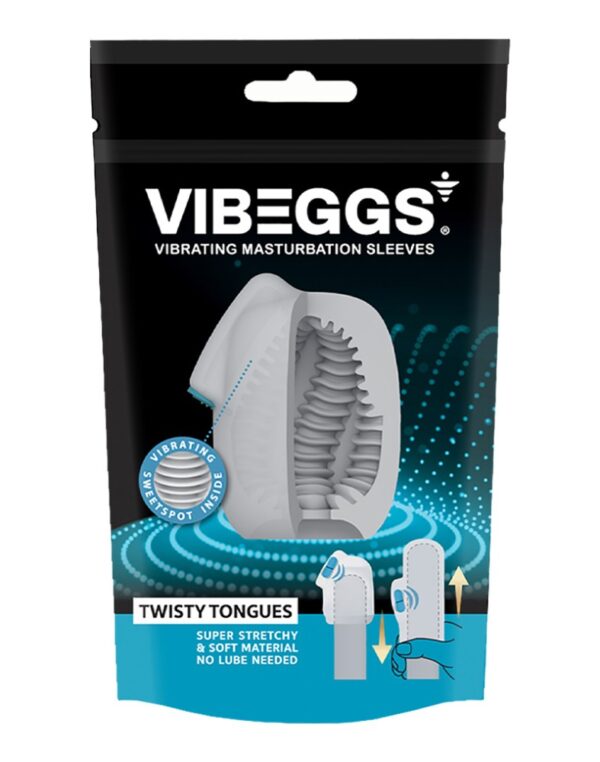 VIBEGGS Twisty Tongues - Masturbator 2 in 1, Autolubrifiant, cu Vibrator Bullet și Funcție de Stimulator Clitoridian