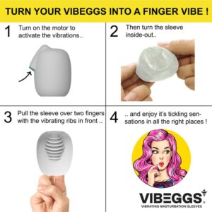 VIBEGGS Twisty Tongues - Masturbator 2 in 1, Autolubrifiant, cu Vibrator Bullet și Funcție de Stimulator Clitoridian