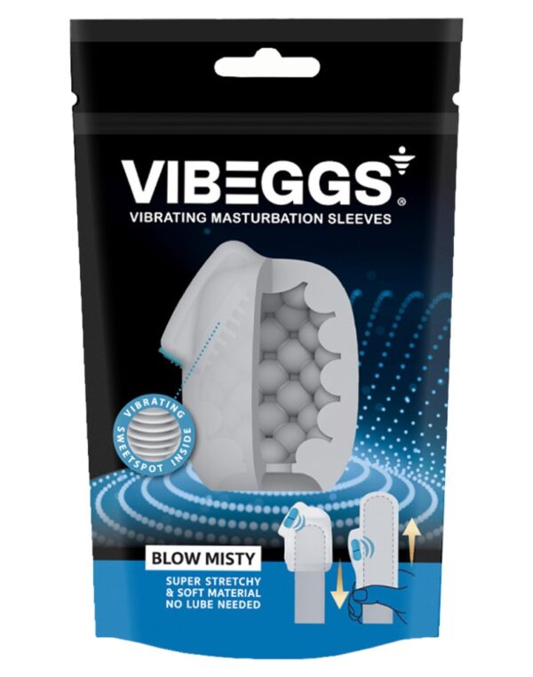VIBEGGS Blow Misty - Masturbator 2 in 1, Autolubrifiant, cu Vibrator Bullet și Funcție de Stimulator Clitoridian