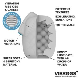 VIBEGGS Blow Misty - Masturbator 2 in 1, Autolubrifiant, cu Vibrator Bullet și Funcție de Stimulator Clitoridian