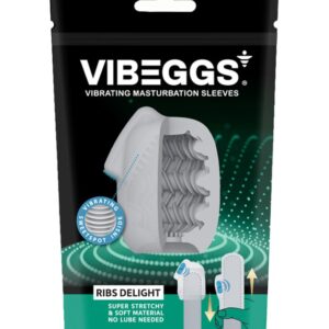 VIBEGGS Ribs Delight - Masturbator 2 in 1, Autolubrifiant, cu Vibrator Bullet și Funcție de Stimulator Clitoridian