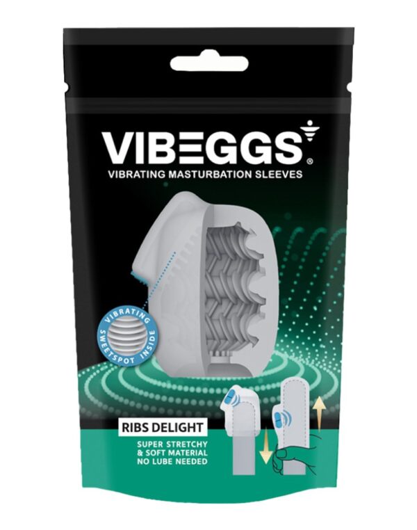VIBEGGS Ribs Delight - Masturbator 2 in 1, Autolubrifiant, cu Vibrator Bullet și Funcție de Stimulator Clitoridian