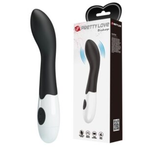 Pretty Love Bishop – Vibrator Punctul G Waterproof, Silicon Premium, Negru, 18.2 cm, Ø 3.1 cm