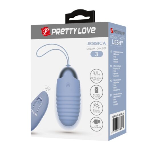 Pretty Love Jessica Blue – Ou Vibrator cu Telecomanda, Waterproof, Silicon premium, 12 moduri vibratie, Ø 3.3 cm