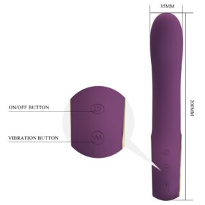 Pretty Love Ethan Purple – Vibrator Punctul G Waterproof, Control prin Aplicatie, Silicon, 20 cm, Ø 3.5 cm