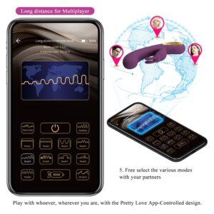 Pretty Love Liam Purple – Vibrator Rabbit Waterproof, Punctul G, Control prin Aplicatie, Silicon, 21 cm, Ø 3.6 cm