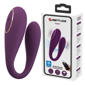 Pretty Love August Purple – Vibrator Stimulare Clitoris si Punctul G, Silicon, Control prin Aplicatie, Mov, Ø 2.7 cm