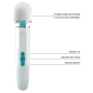 Pretty Love Berlas – Vibrator Wand Masaj, Silicon, Waterproof, 7 Moduri de Vibratii, Ø 5.8 cm