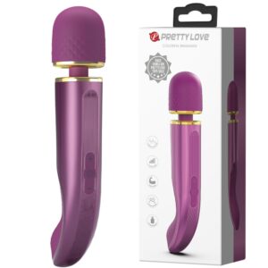 Pretty Love Colorful Massager – Vibrator Wand Masaj, Silicon, Waterproof, 7 Moduri de Vibratii, Ø 4.8 cm