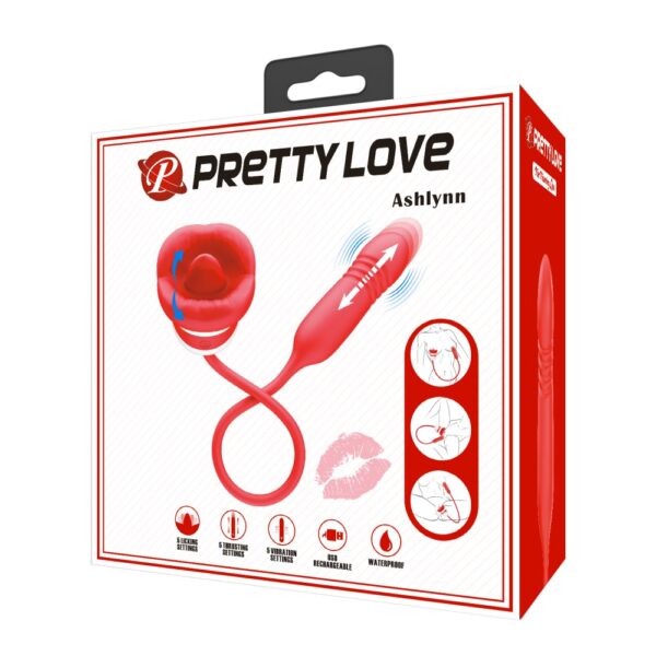Pretty Love Ashlynn – Vibrator Bullet cu Impingere si Stimulator Clitoris, Silicon, Waterproof, functie dubla
