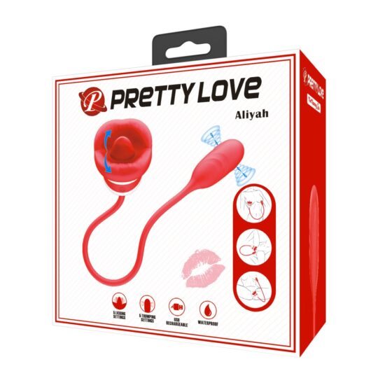 Pretty Love Aliyah – Vibrator Bullet si Stimulator Clitoris, Silicon, Waterproof, functie dubla