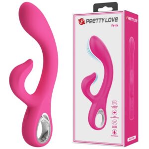 Pretty Love Fritz – Vibrator Rabbit Waterproof, Silicon Premium, Roz, 12 Moduri de Vibratii, 19.8 cm, Ø 3.4 cm