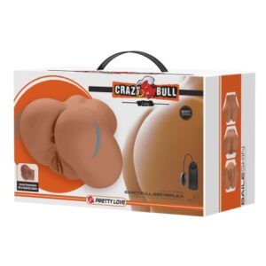 Crazy Bull Luna – Masturbator Realistic Tip Vagin si Anus, cu Vibratii si Telecomanda, TPR Moale, Waterproof