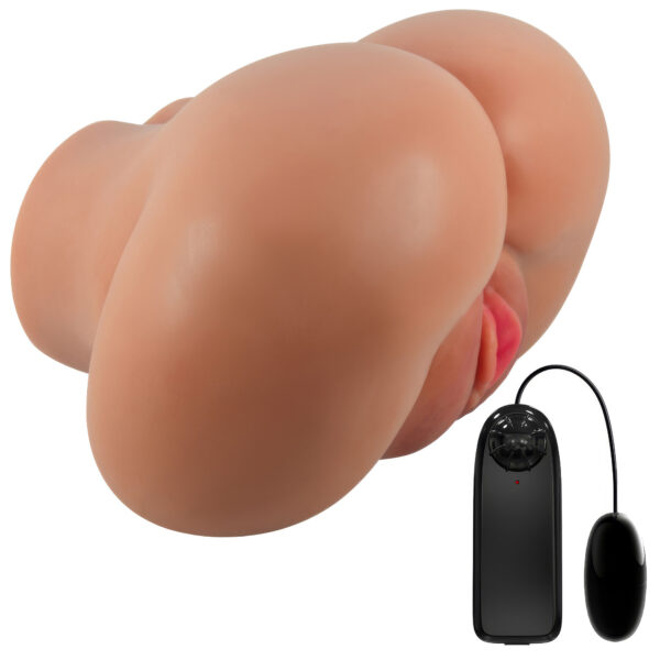 Crazy Bull Luna – Masturbator Realistic Tip Vagin si Anus, cu Vibratii si Telecomanda, TPR Moale, Waterproof