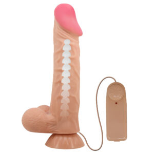 Sliding Skin Flesh II – Dildo Realistic Vibrator, Control prin Telecomanda, TPR moale, 24 cm, Ø 5 cm