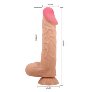 Sliding Skin Flesh II – Dildo Realistic Vibrator, Control prin Telecomanda, TPR moale, 24 cm, Ø 5 cm