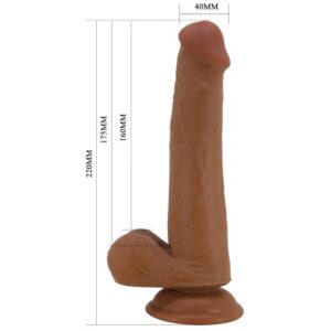 Pretty Love Tallen Brown – Dildo Realistic cu Ventuza, Waterproof, TPR moale, 22 cm, Ø 4 cm