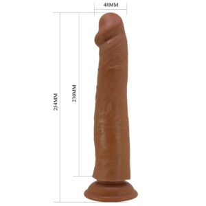 Pretty Love Sharife Brown – Dildo Realistic cu Ventuza, Waterproof, TPR moale, 25.4 cm, Ø 4.8 cm