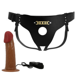 Pretty Love Stark Harness Briefs - Strap On cu Vibratii si Telecomanda, ABS Premium, 17.5 cm, Ø 4.3 cm