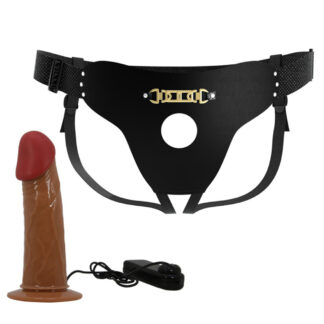 Pretty Love Stark Harness Briefs - Strap On cu Vibratii si Telecomanda, ABS Premium, 17.5 cm, Ø 4.3 cm