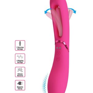 Romance Lexie Pink – Vibrator Punctul G Waterproof, Silicon, cu Miscari Flutter, Roz, 20 cm, Ø 3.1 cm